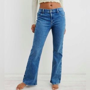Aerie Pull On Baby Flare medium wash Jeans Size XL